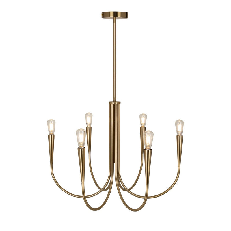 Artcraft AC11926BR Six Light Chandelier, Brass