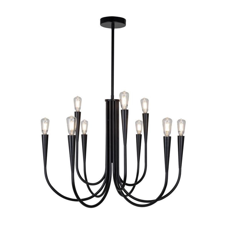Artcraft AC11929BK Nine Light Chandelier, Black