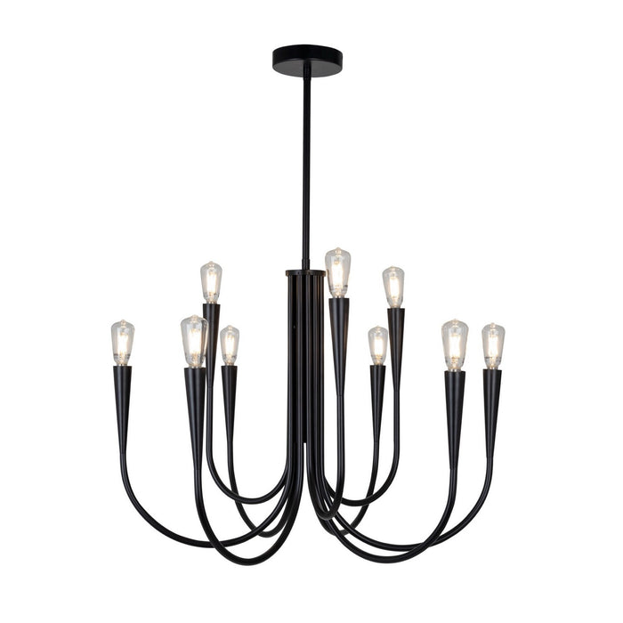 Artcraft AC11929BK Nine Light Chandelier, Black