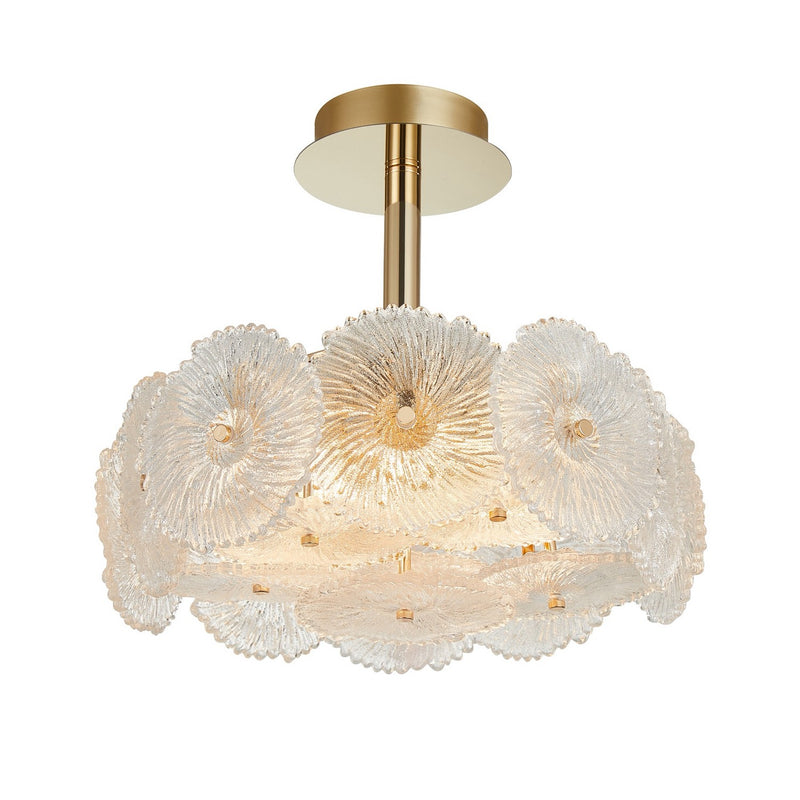 Artcraft AC11965BR Six Light Semi-Flush Mount, Brass