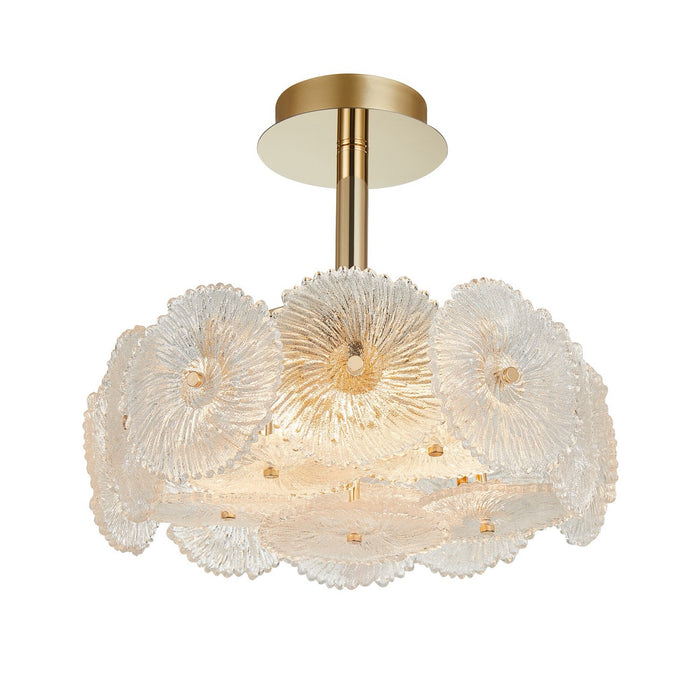 Artcraft AC11965BR Six Light Semi-Flush Mount, Brass