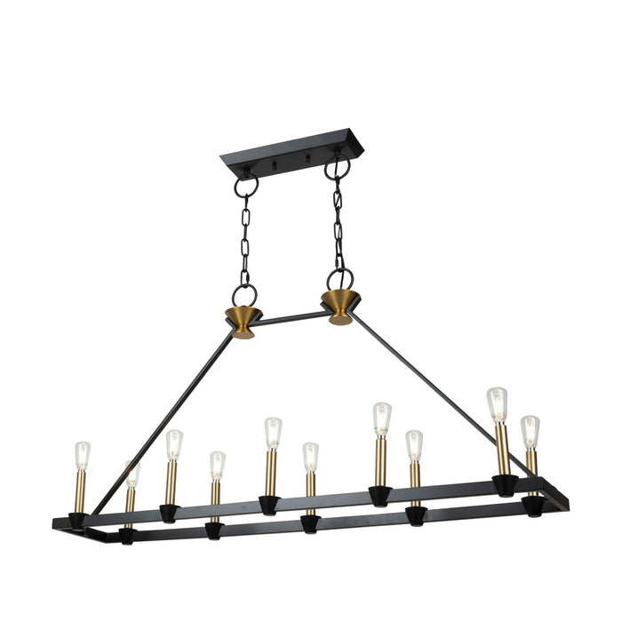Artcraft AC11980BB Ten Light Island/Pool Table, Black and Brushed Brass