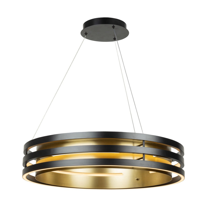 Artcraft AC6751BB LED Chandelier, Black and Brushed Brass