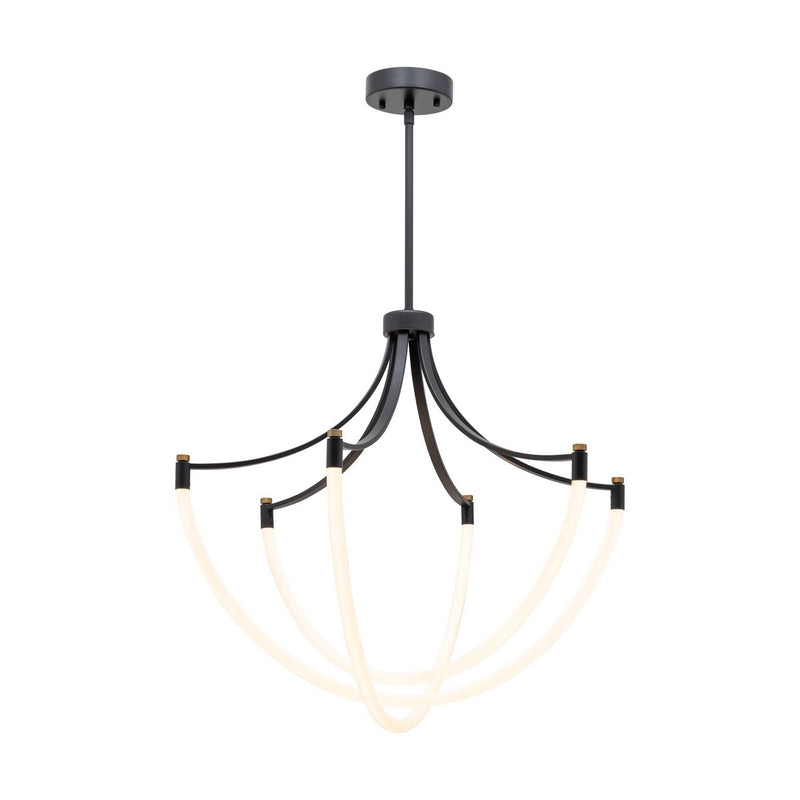 Artcraft AC6810BK LED Chandelier, Black and Brushed Brass
