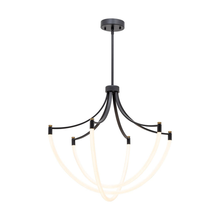 Artcraft AC6810BK LED Chandelier, Black and Brushed Brass