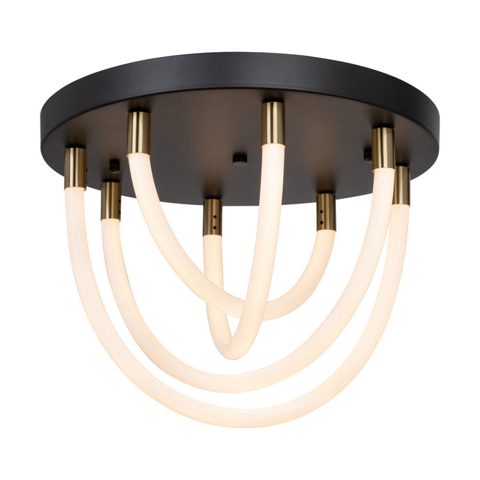 Artcraft AC6811BK LED Flush Mount, Black and Brushed Brass