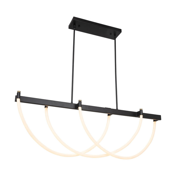 Artcraft AC6813BK LED Island Pendant, Black and Brushed Brass