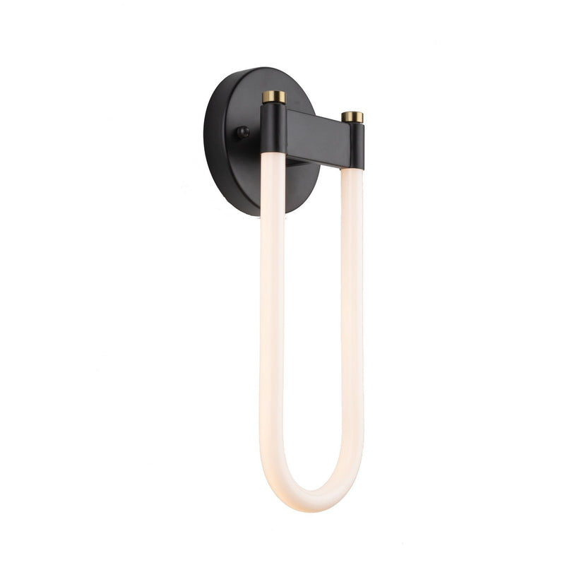 Artcraft AC6814BK LED Wall Sconce, Black and Brushed Brass