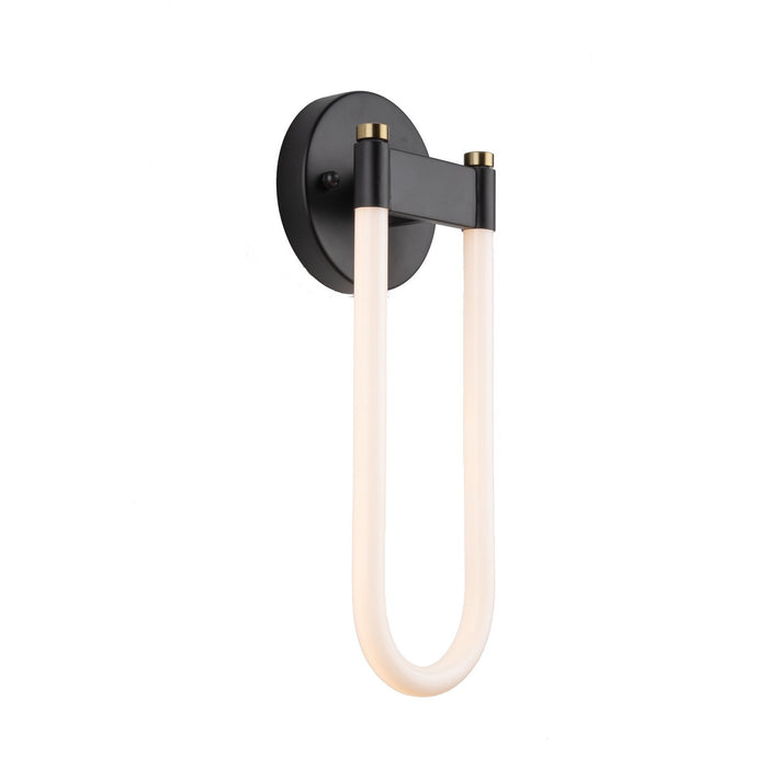 Artcraft AC6814BK LED Wall Sconce, Black and Brushed Brass