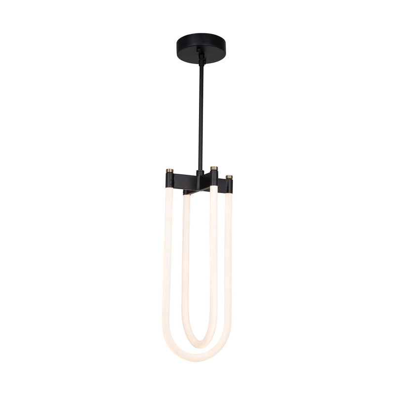 Artcraft AC6815BK LED Pendant, Black and Brushed Brass