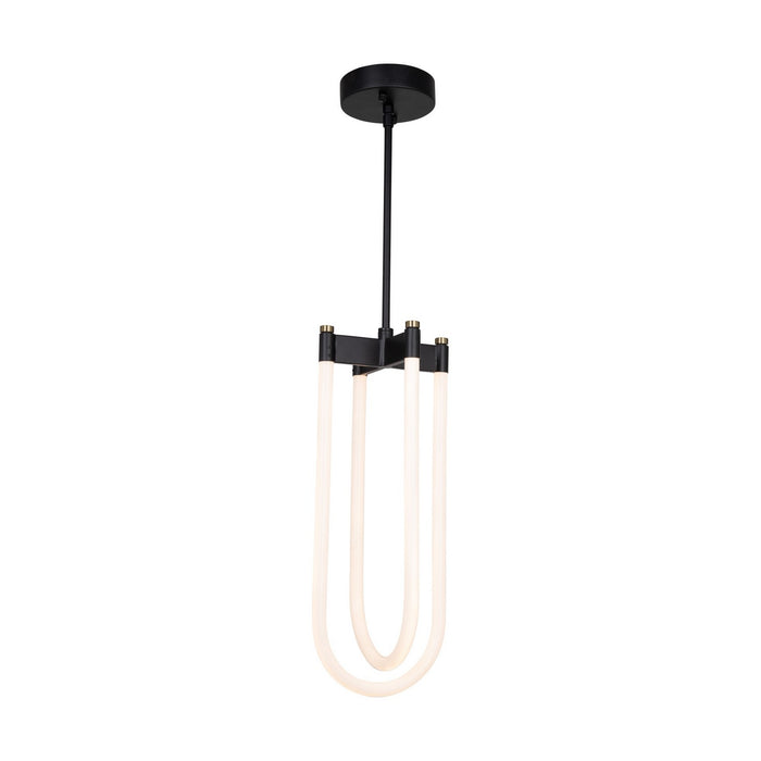 Artcraft AC6815BK LED Pendant, Black and Brushed Brass