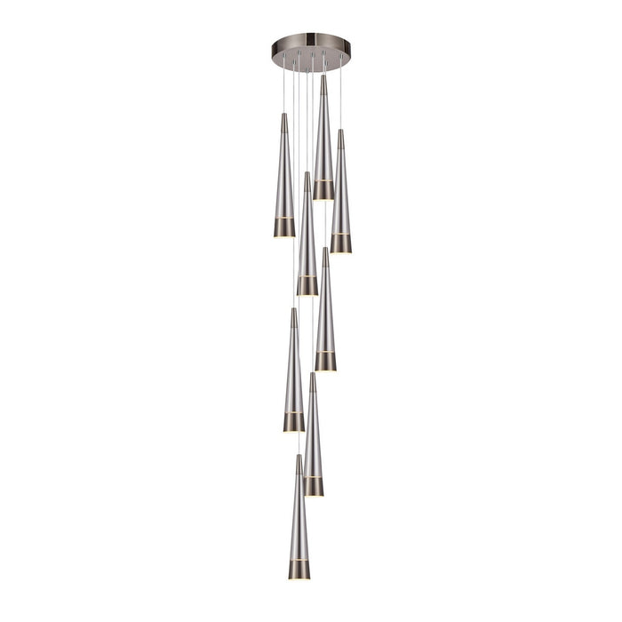 Artcraft AC6829SM LED Chandelier, Pearl Black and Smoke