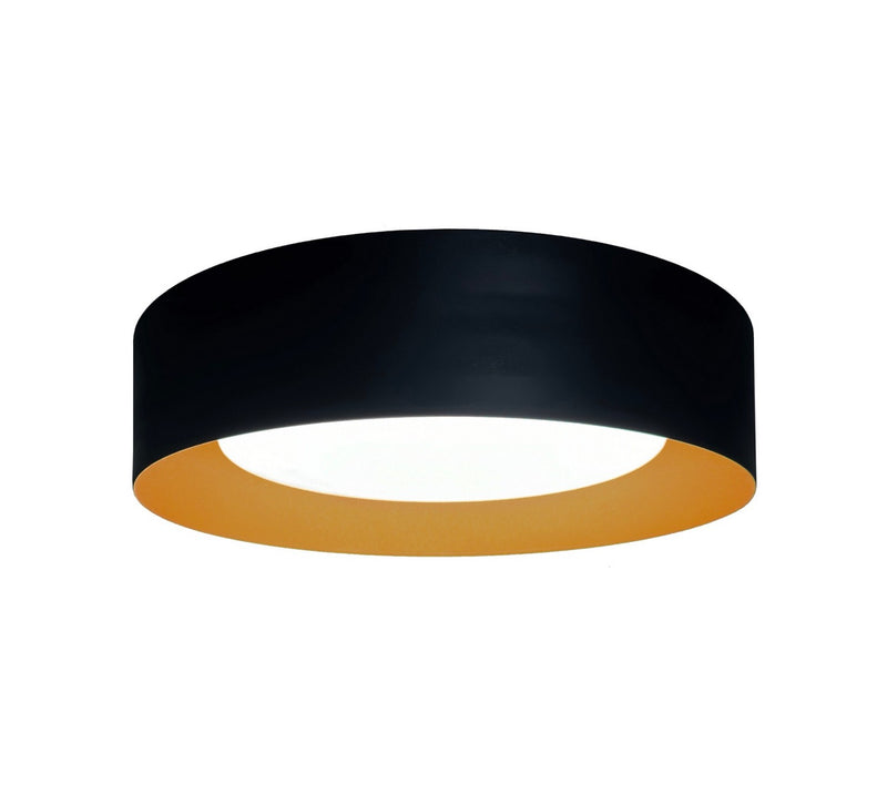 Artcraft AC7423BK LED Flush Mount, Black and Brushed Brass