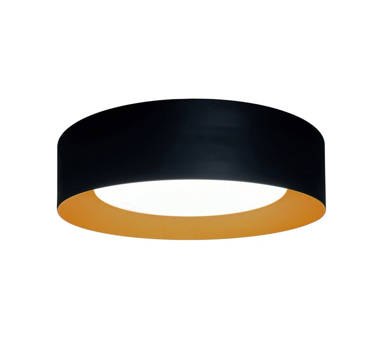 Artcraft AC7423BK LED Flush Mount, Black and Brushed Brass