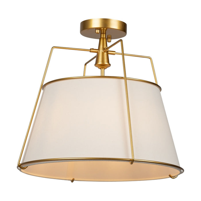 Artcraft SC13362BR Three Light Semi-Flush Mount, Brass
