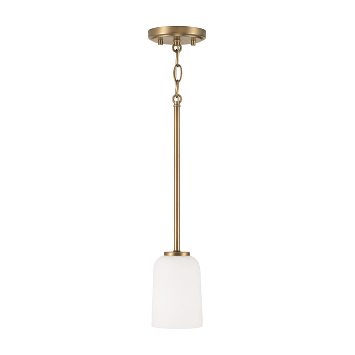 Capital Lighting 348812AD-542 One Light Mini Pendant, Aged Brass