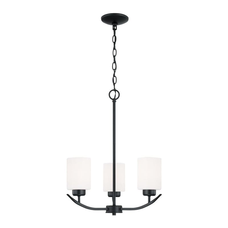 Capital Lighting 415231MB-338 Three Light Chandelier, Matte Black
