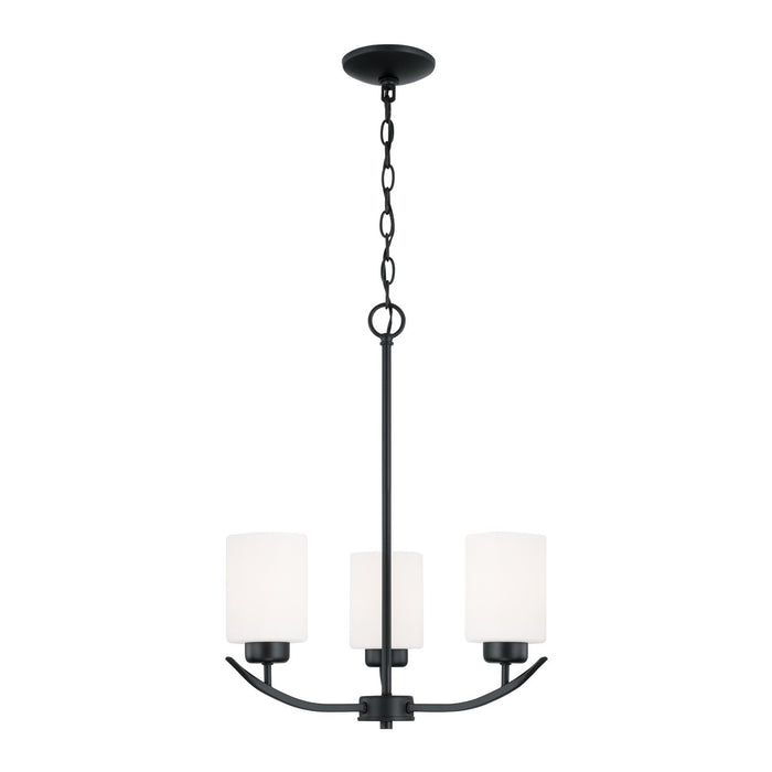 Capital Lighting 415231MB-338 Three Light Chandelier, Matte Black