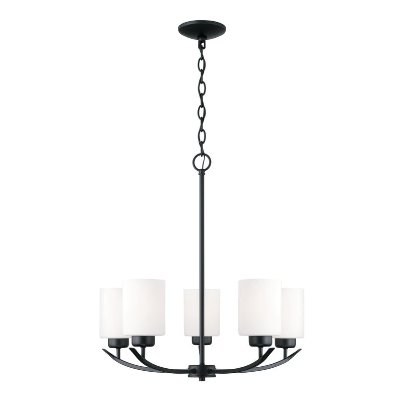 Capital Lighting 415251MB-338 Five Light Chandelier, Matte Black