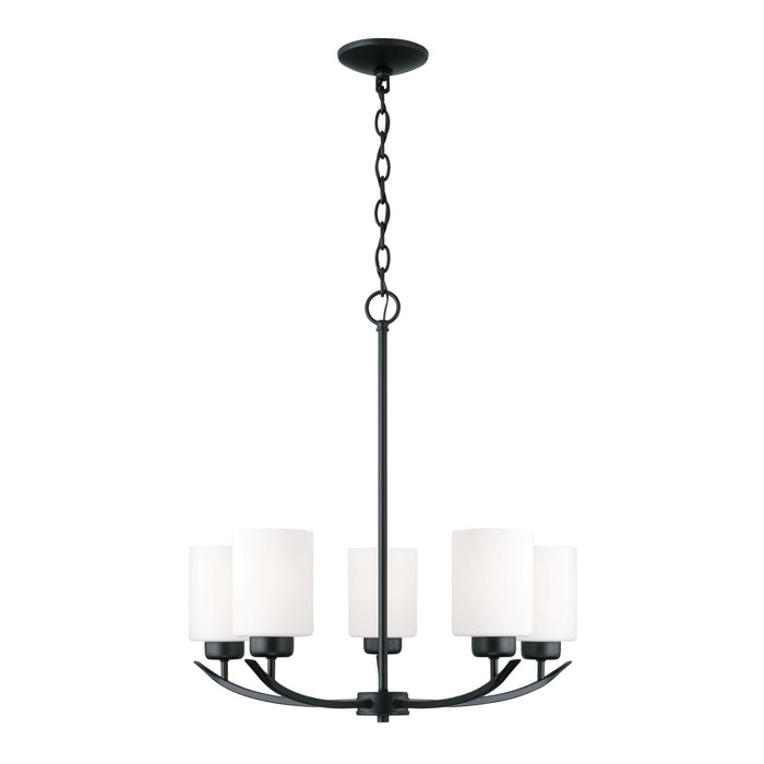 Capital Lighting 415251MB-338 Five Light Chandelier, Matte Black