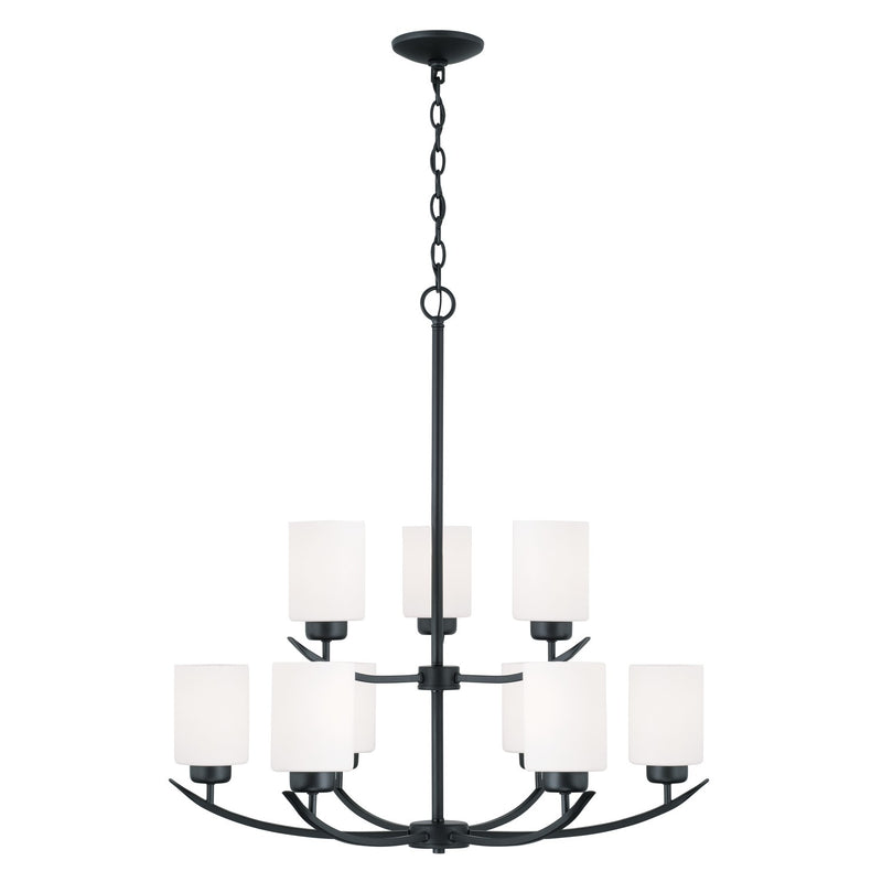 Capital Lighting 415291MB-338 Nine Light Chandelier, Matte Black