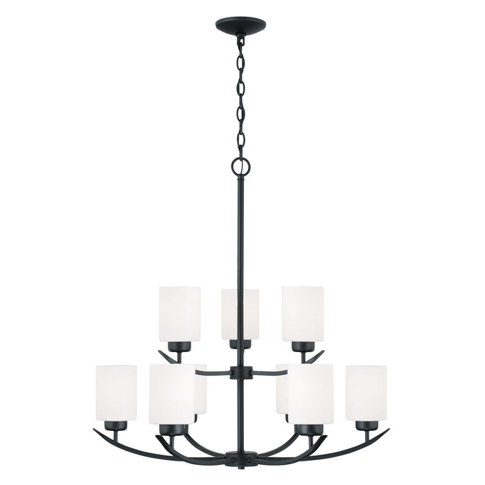 Capital Lighting 415291MB-338 Nine Light Chandelier, Matte Black