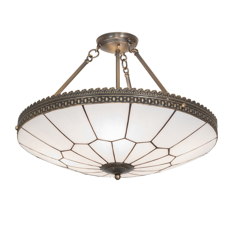 Meyda Tiffany 270111 LED Semi-Flushmount, Highlighted Craftsman Brown