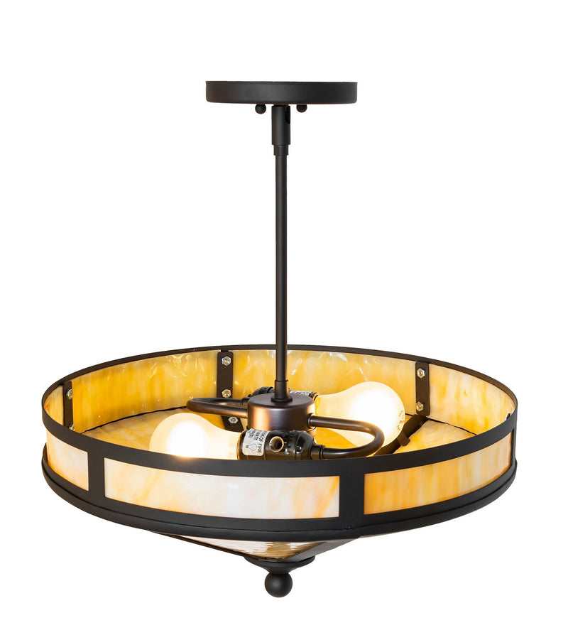 Meyda Tiffany 271606 Two Light Semi-Flushmount, Oil Rubbed Bronze