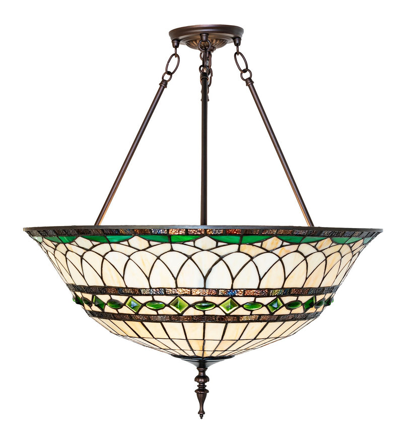 Meyda Tiffany 274334 Three Light Semi-Flushmount, Mahogany Bronze
