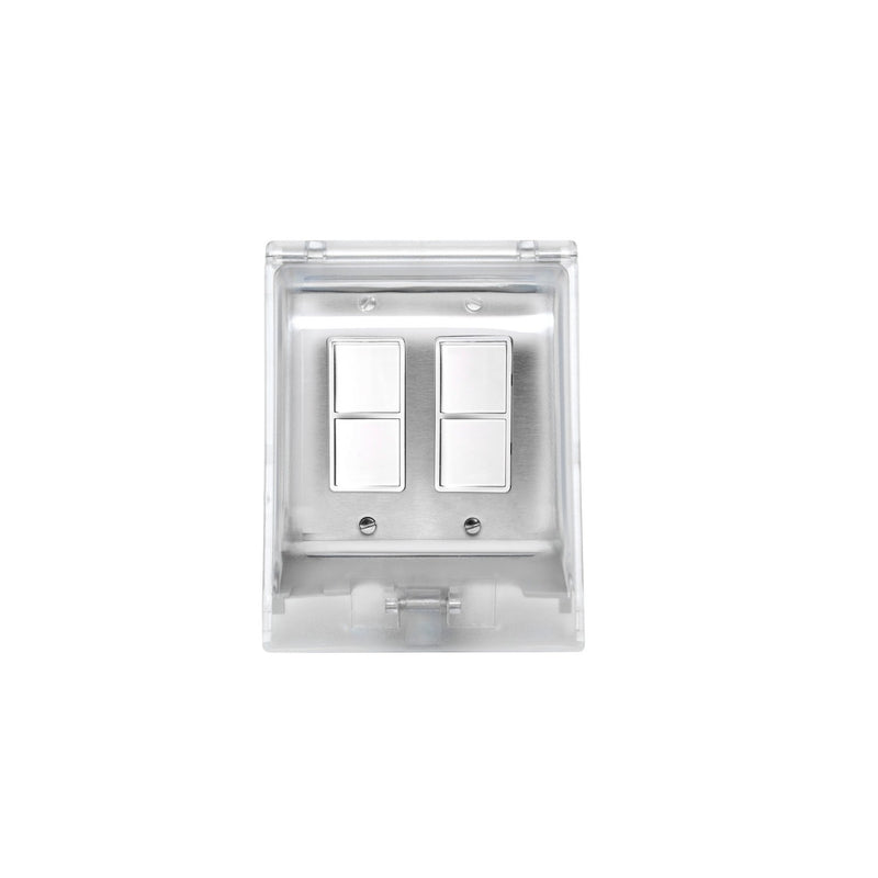Eurofase EFDOWPS Dual Duplex Switch Weatherproof Surface Mount And Gang Box, Stainless Steel