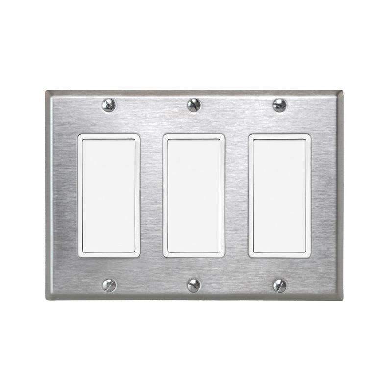Eurofase EFSSPS3 On/Off Switch With Plate And Box, Stainless Steel