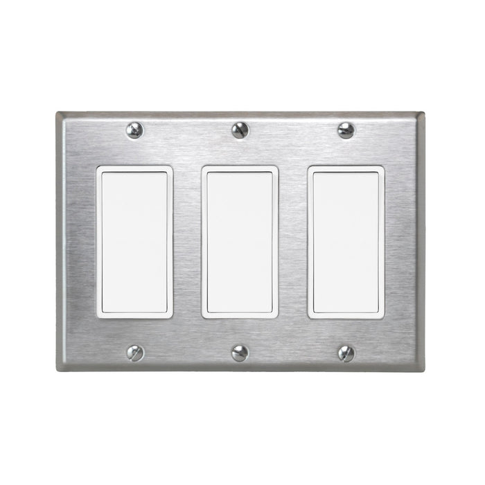 Eurofase EFSSPS3 On/Off Switch With Plate And Box, Stainless Steel