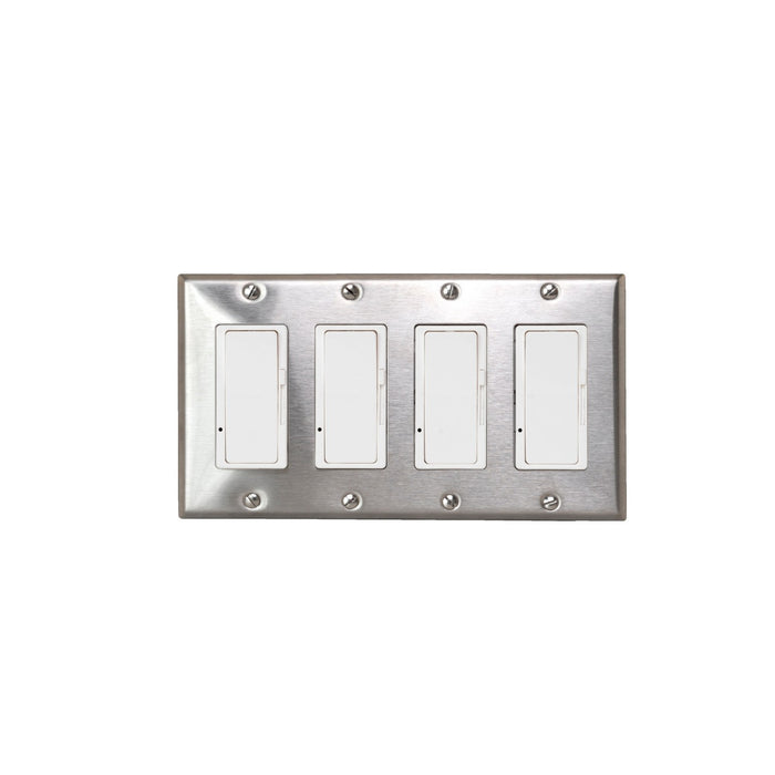 Eurofase EFSSPS4 On/Off Switch With Screwless Plate And Box, Stainless Steel