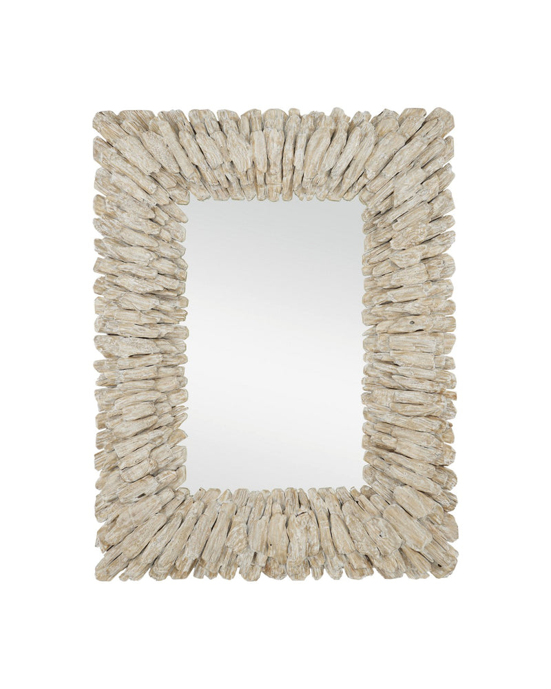 Currey and Company 1000-0150 Mirror, Whitewashed Driftwood/Mirror