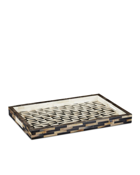 Currey and Company 1200-0759 Tray, Natural/Black/White