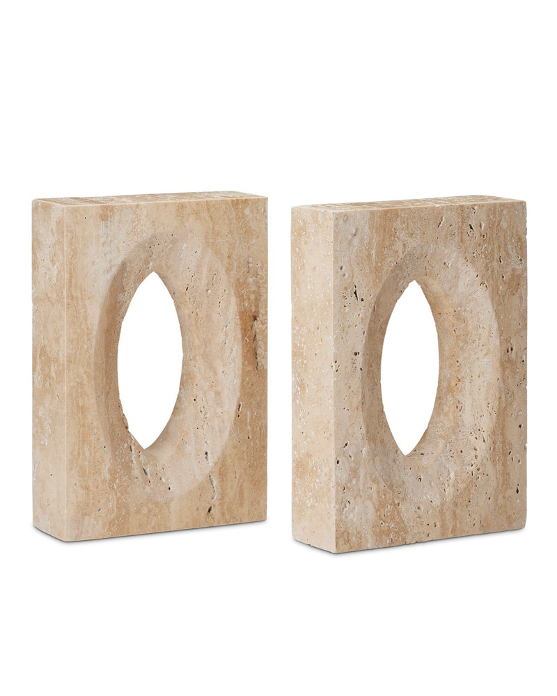 Currey and Company 1200-0774 Bookends Set of 2, Natural