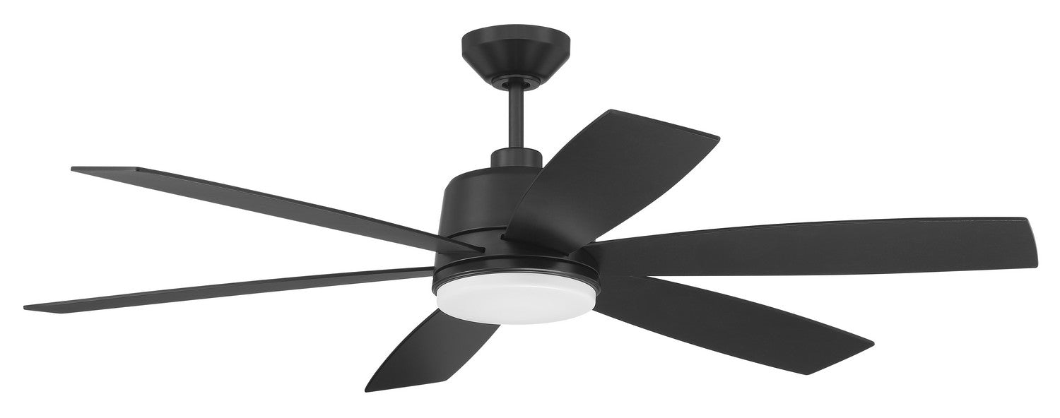 Craftmade HGN54FB6 54"Ceiling Fan, Flat Black