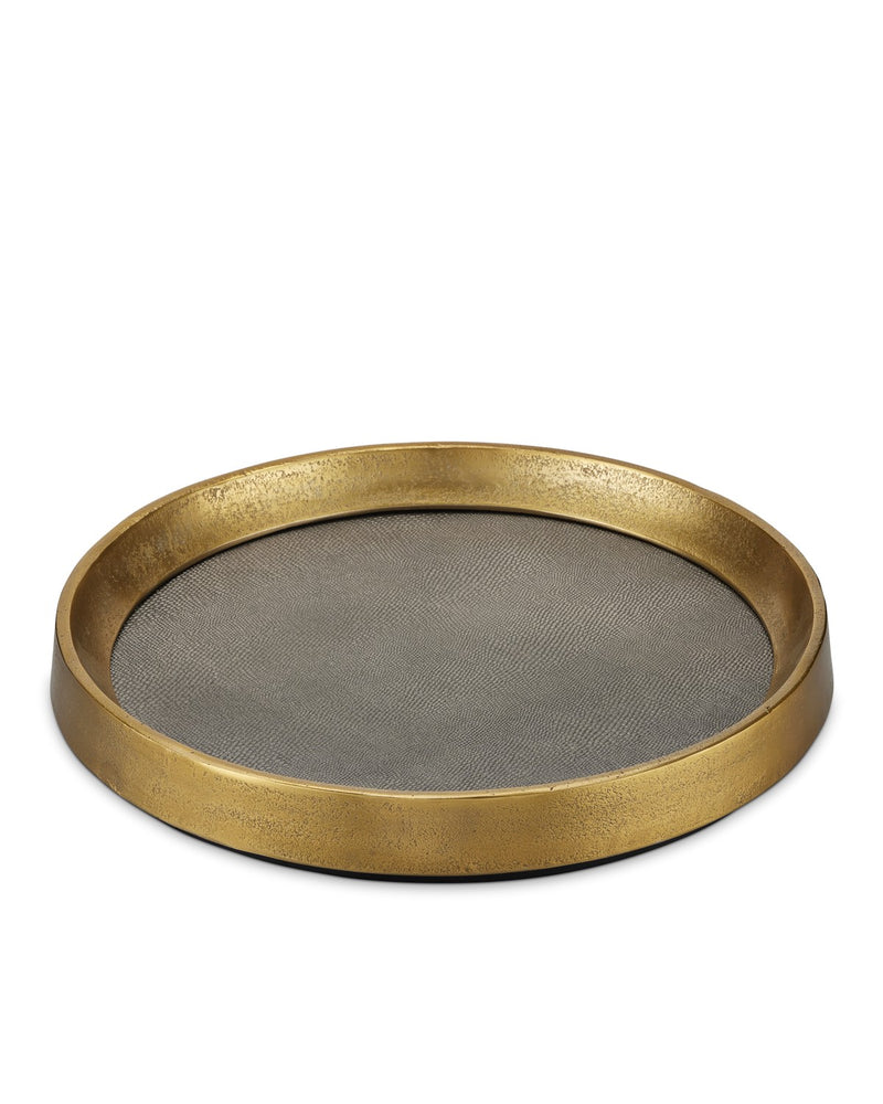 Currey and Company 1200-0805 Tray, Antique Brass/Graphite/Black
