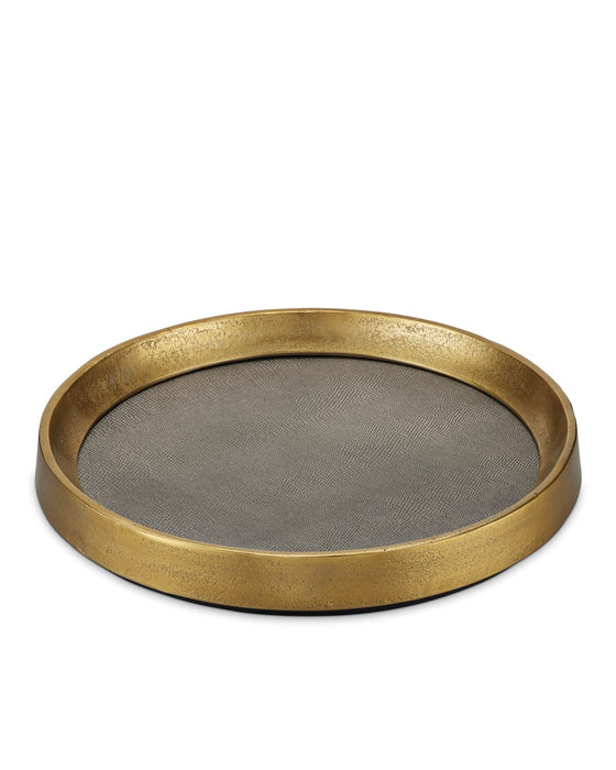 Currey and Company 1200-0805 Tray, Antique Brass/Graphite/Black