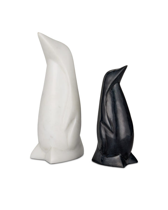 Currey and Company 1200-0820 Penguin Set of 2, White/Black