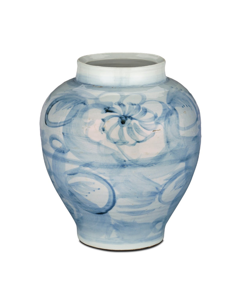 Currey and Company 1200-0844 Preserve Pot, Off White/Pale Blue