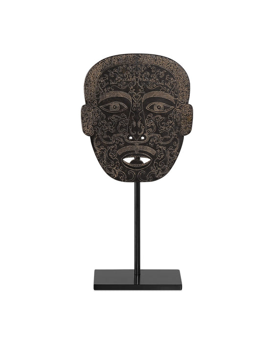Currey and Company 1200-0860 Han Dynasty Jade Medicine Mask, Bronze/Black