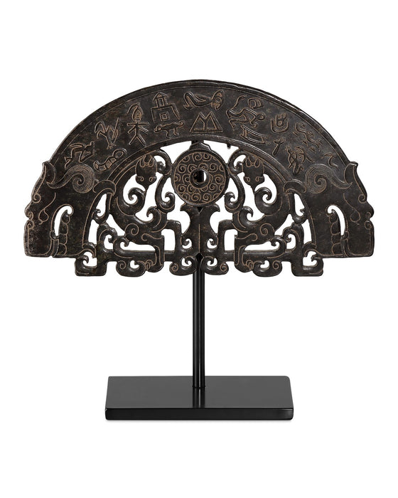 Currey and Company 1200-0861 Han Dynasty Jade Jewel, Bronze/Black