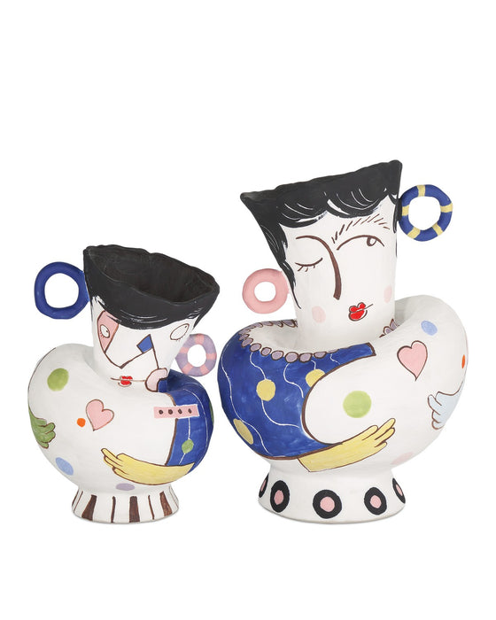 Currey and Company 1200-0864 Objects Set of 2, White/Multicolor
