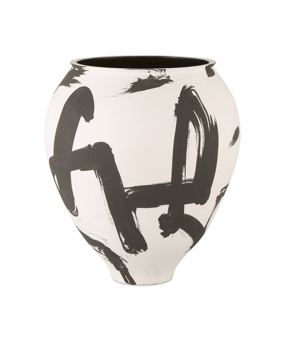 Currey and Company 1200-0868 Vase, Off-White/Black