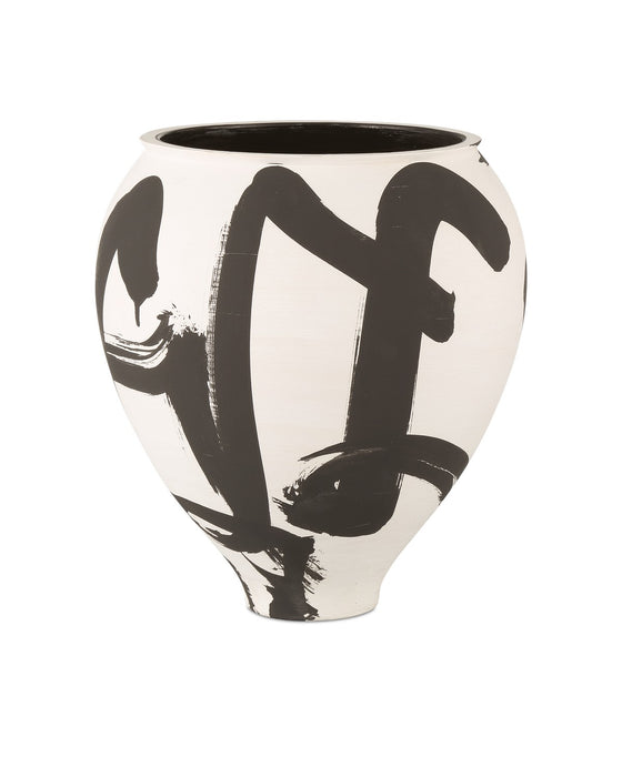 Currey and Company 1200-0869 Vase, Off-White/Black