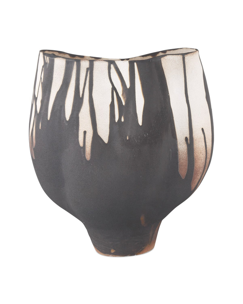 Currey and Company 1200-0872 Vase, Black/Off-White