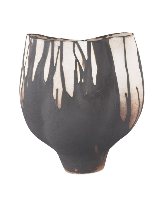 Currey and Company 1200-0872 Vase, Black/Off-White