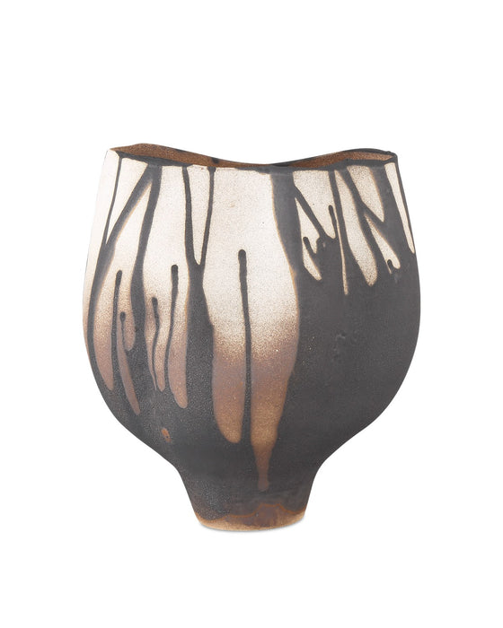 Currey and Company 1200-0873 Vase, Black/Off-White