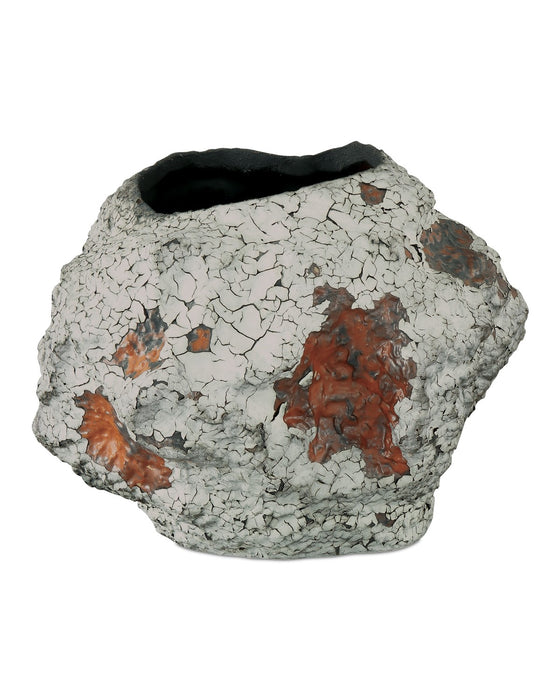 Currey and Company 1200-0877 Vase, Off-White/Gray/Burnt Orange
